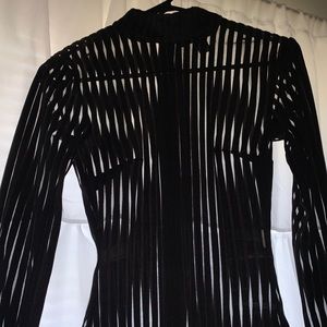 See-through black long sleeve bodysuit